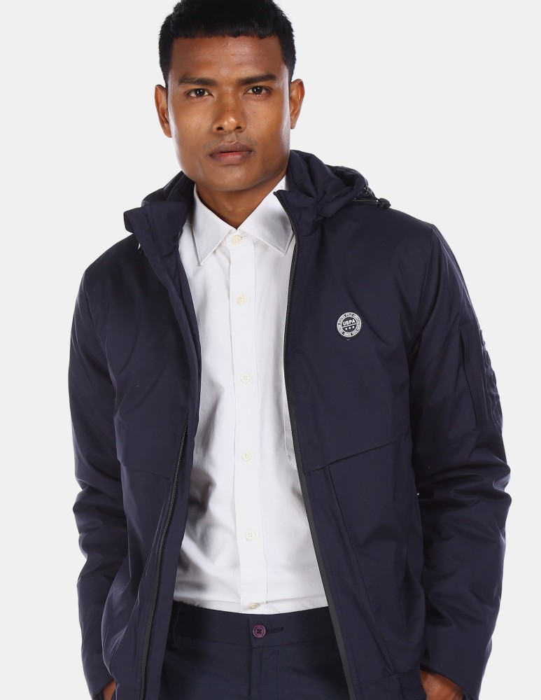 us polo assn full sleeve solid men's jacket