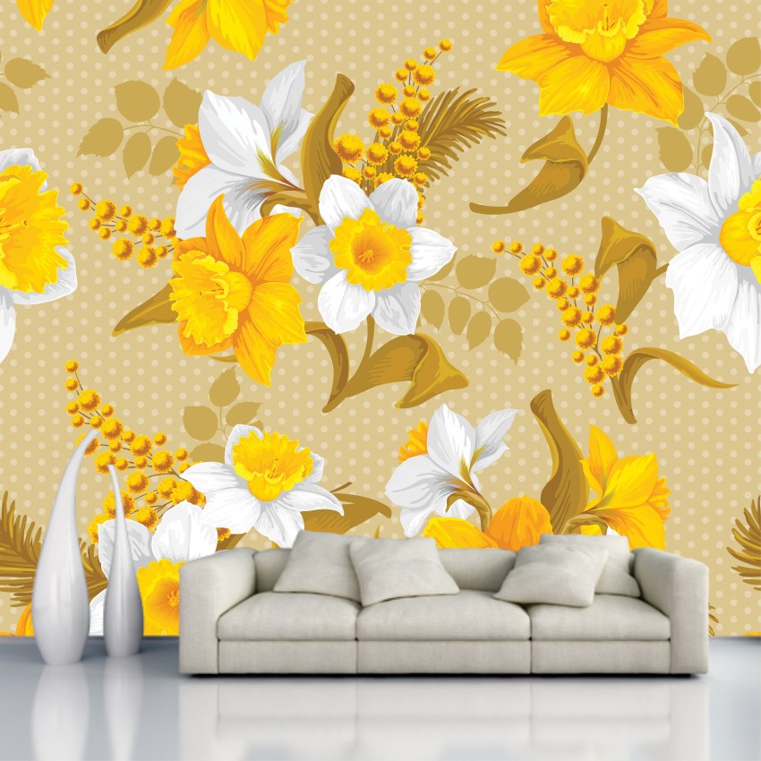 Buy Arthouse Lamour Motif Floral Wallpaper Yellow  Black