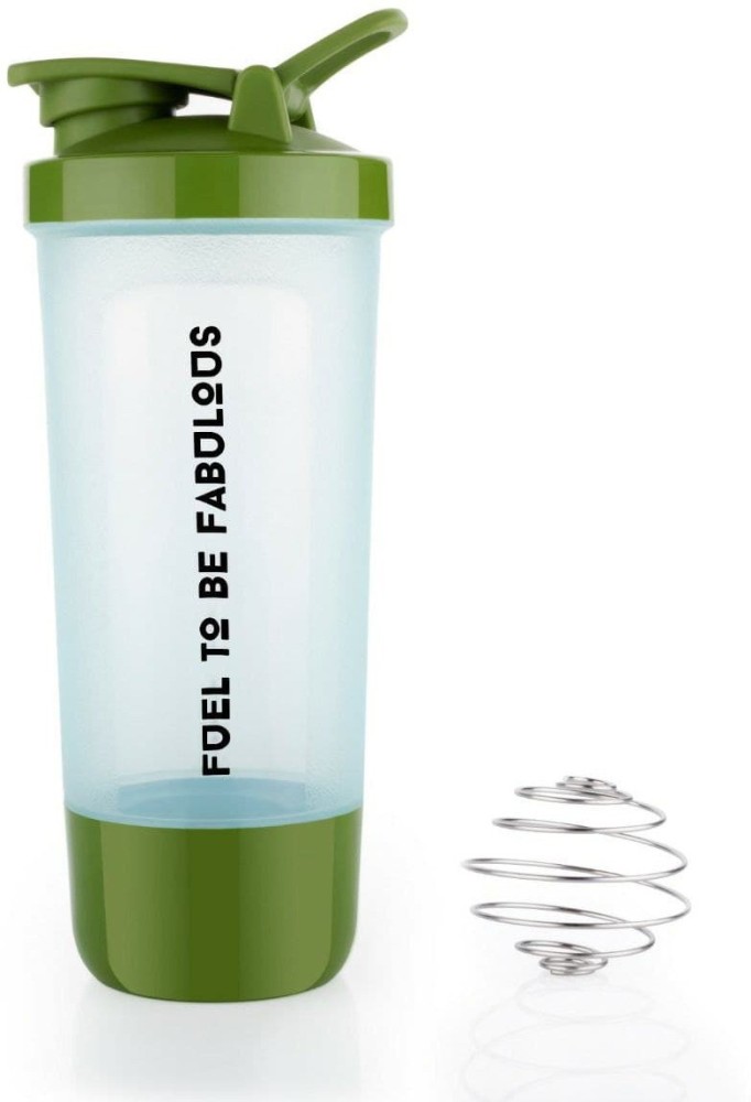 Leak Proof BPA Free Protein Shaker with Storage Compartment and Stainless  Steel Blender Ball