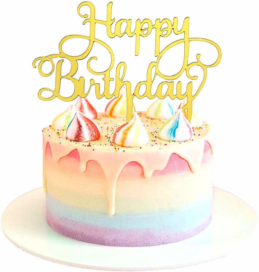 Happy Birthday Gold Cake Topper - Buy Cake & Cupcake Toppers - Birthday  Cake Toppers online - Mega Party Warehose -
