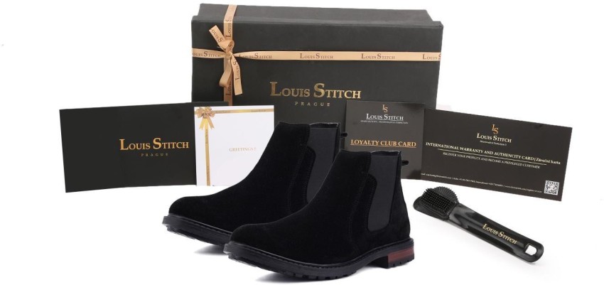 LOUIS STITCH Chelsea Boots Obsidian Black Handcrafted Italian Leather Shoes  for Men (Czech_CL) Biker high ankle boots Boots For Men