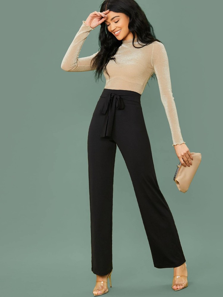KOTTY Regular Fit Women Black Trousers - Buy KOTTY Regular Fit
