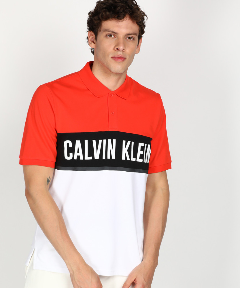 calvin klein colour block polo