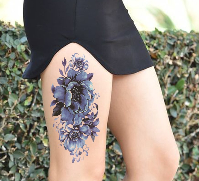 Black Rose Temporary Tattoos Flowers Tattoo Sticker Sexy Waterproof Fake  Body Art  6 Sheet  Amazonin Beauty