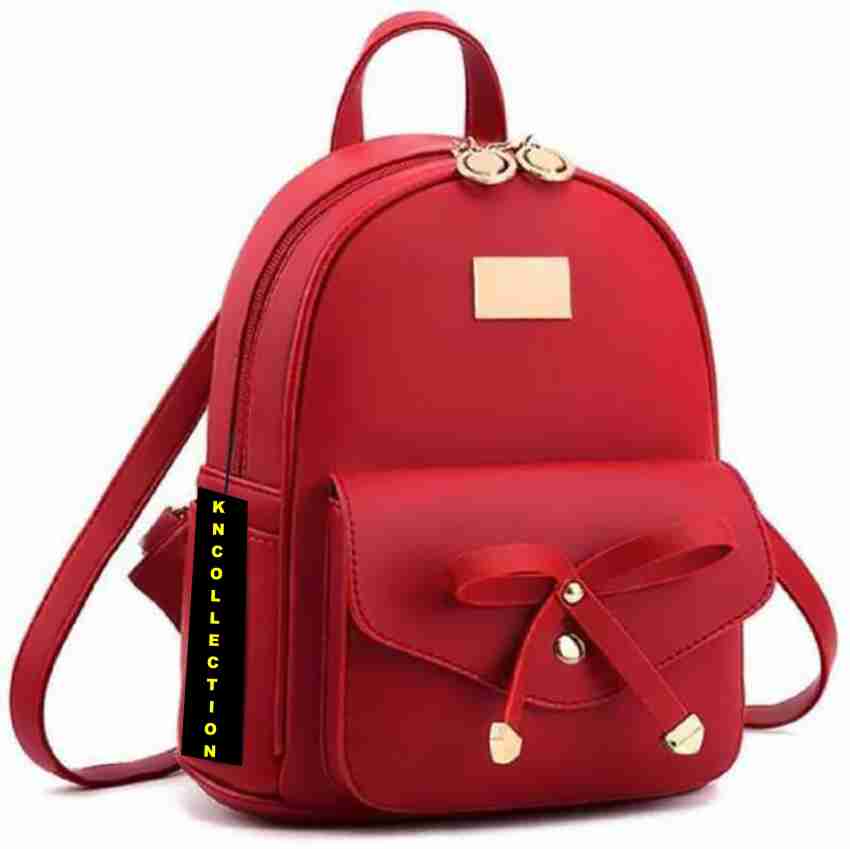 POLINTPLEX 2021 Women's PU Leather Mini Backpack Crossbody Teenage Girls  Ladies Rucksack Small Travel Backpack 5 L Backpack Red - Price in India