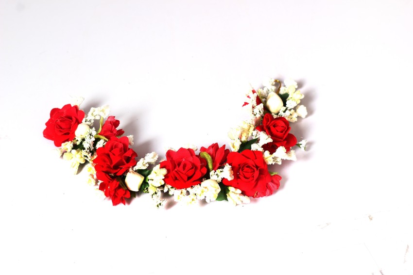 Buy Hair Accessories  Artificial Red Rose Flower Gajra  Buns   Jazzandsizzle