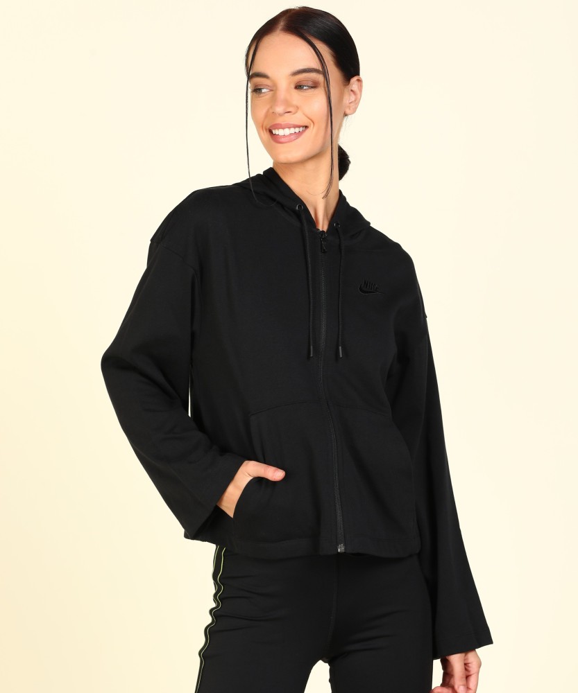 nike full sleeve solid women jacket