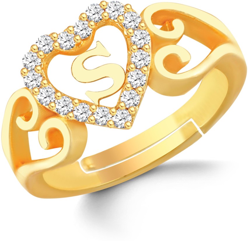 s letter gold ring