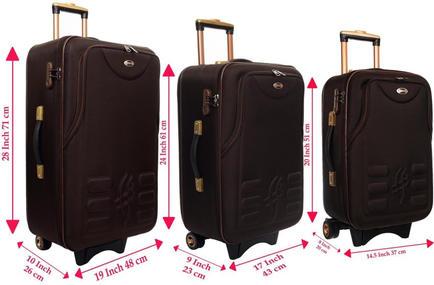 STUNNERZ 3, Luggage, 20+24+28 inch, Combo Set, Trolley Bag Travel Bag  Suitcase, 51cm+61cm +71cm, (Pack of 3 ), Samll ,Medium ,& Large