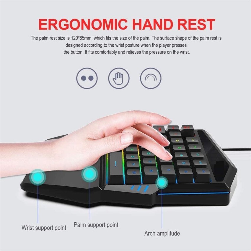 RPM Euro Games Gaming Keyboard With Palm Rest, Back Lit, Membrane