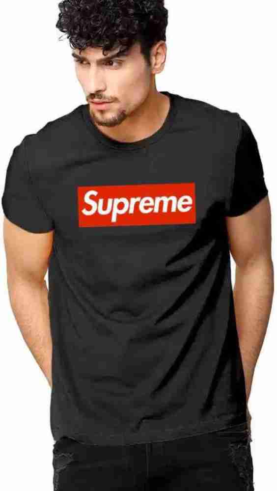 Buy Supreme Men's V-Neck T-Shirt (Black) at