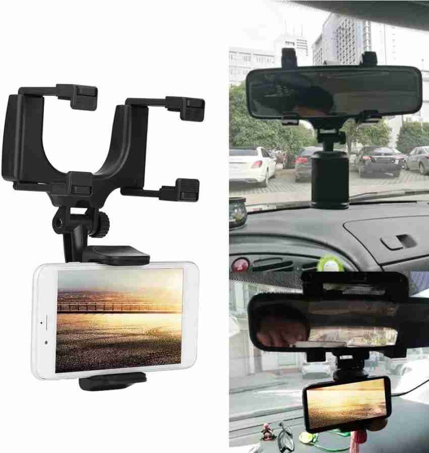 Car rear view store mirror phone holder