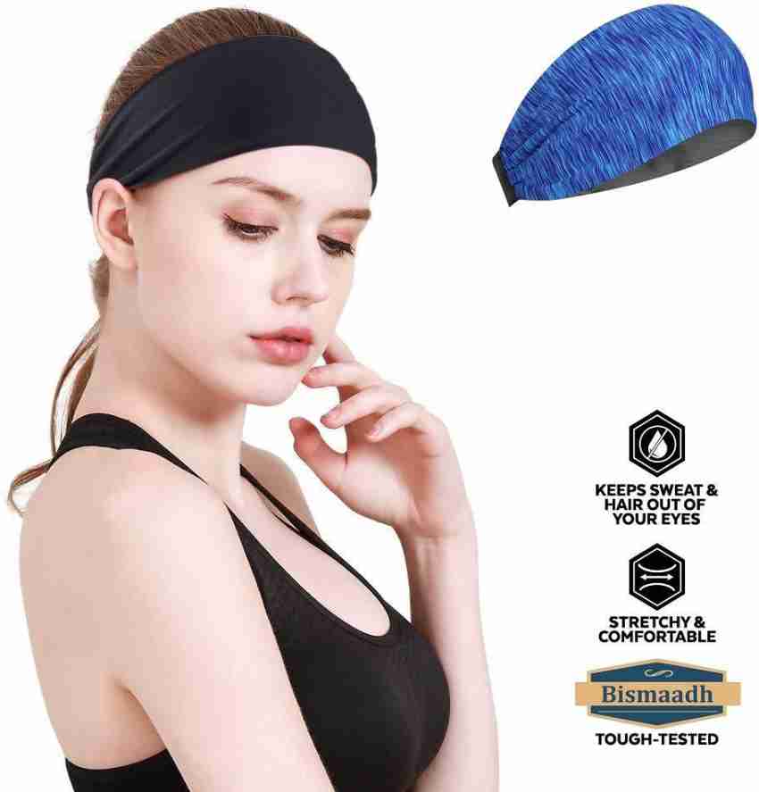 Yoga Sport Athletic Headband for Running Sports Travel Fitness Wicking  Workout Non Slip Headbands Headscarf fits All Men and Women Head Band  (Black)
