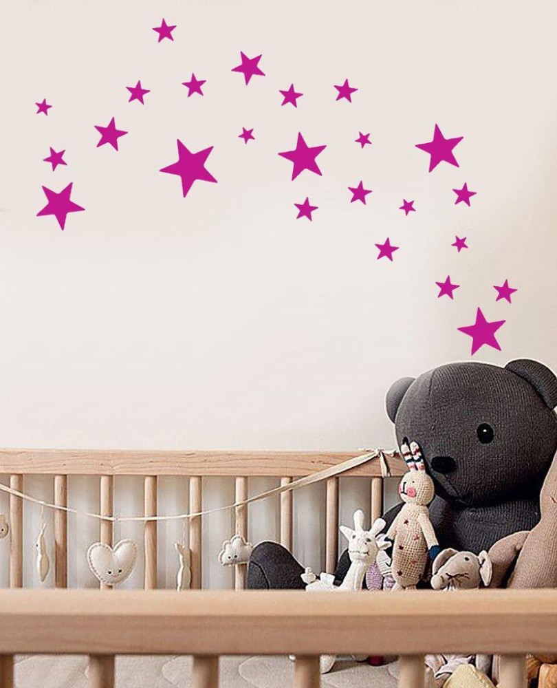 40pcs 3D Acrylic Mirror Black Stars Wall Stickers with Adhesive Art Decal Baby Kids Bedroom Home DIY Decor Removable Stickers (Black Stars)