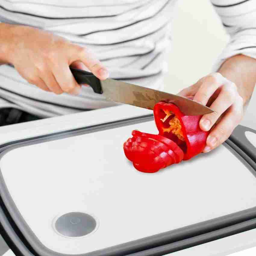 Multifunctional Silicone Based Kitchen Foldable Cutting, Chopping Board