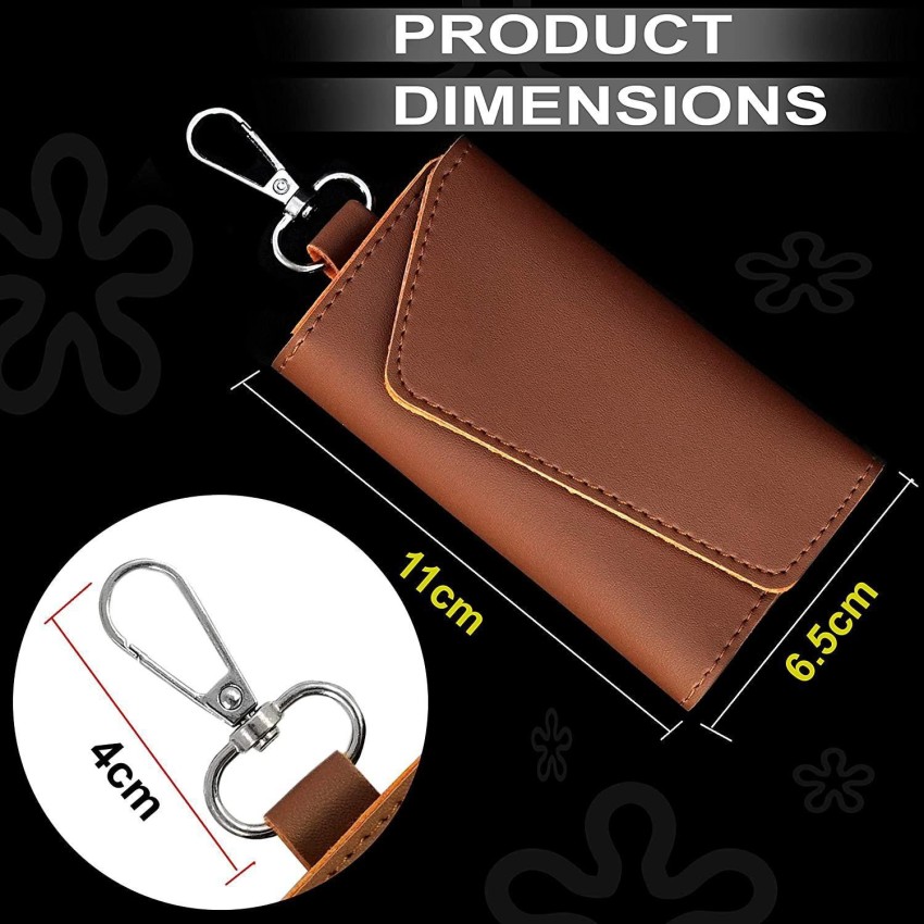 Storite PU Leather Key Case Pouch Wallet Keychain Key Holder With