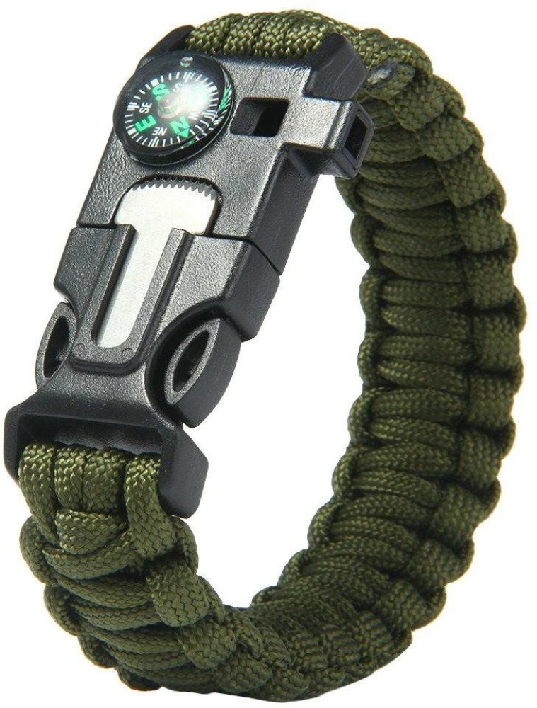 TrustShip ™ Bracelet Survival Cord Bracelets With Compass , Emergency  Tactical EDC Paracord Bracelet,Survival Gear Kit for Hiking Traveling  Camping (Random Color Will be Sent) (Green with Black) Men & Women Price