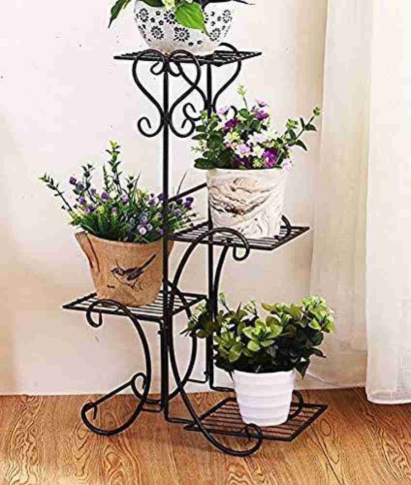 Dime Store Multi Tier Plant Stand Flower Pot Stand-4tier-black ...