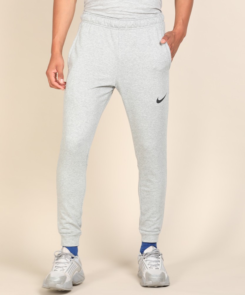 nike solid men black track pants