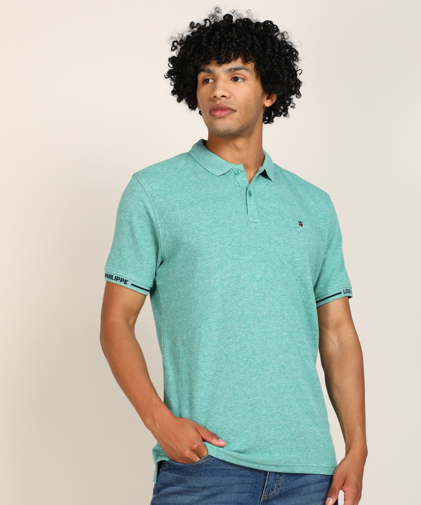 LOUIS PHILIPPE Colorblock Men Polo Neck Green T-Shirt - Buy LOUIS PHILIPPE  Colorblock Men Polo Neck Green T-Shirt Online at Best Prices in India