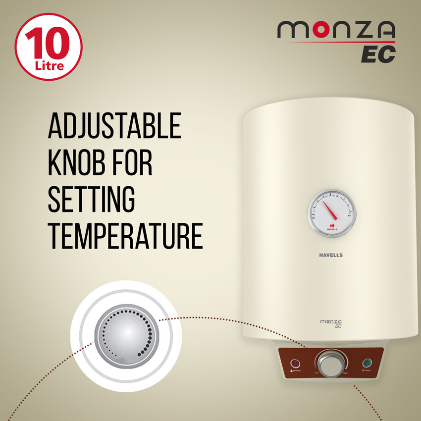 HAVELLS 10 L Storage Water Geyser (Monza EC, Ivory) Price in India - Buy  HAVELLS 10 L Storage Water Geyser (Monza EC, Ivory) online at Flipkart.com