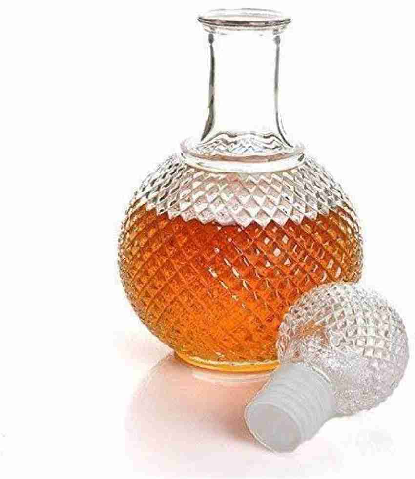 Clear Glass Round Bulb Bottle with Cork Stopper + Funnel (6 Pack), Men's, Size: One Size