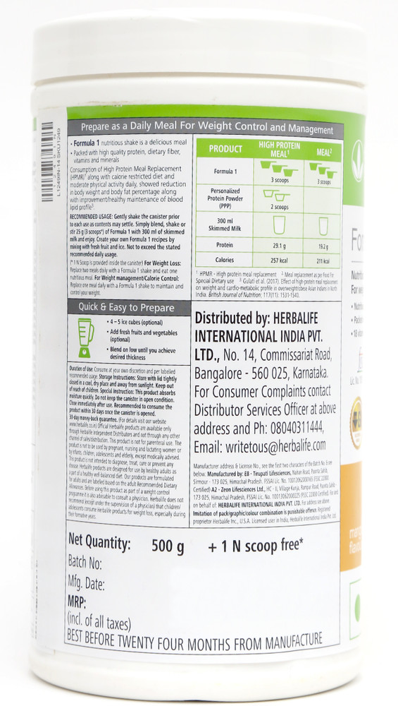 Herbalife Nutrition Formula 1 Mango & Aloe Concentrate ...