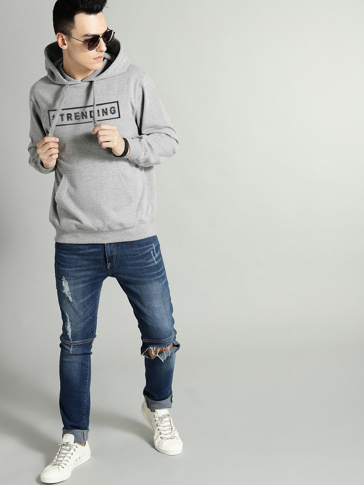 Sleeve Printed Men Sweatshirt 