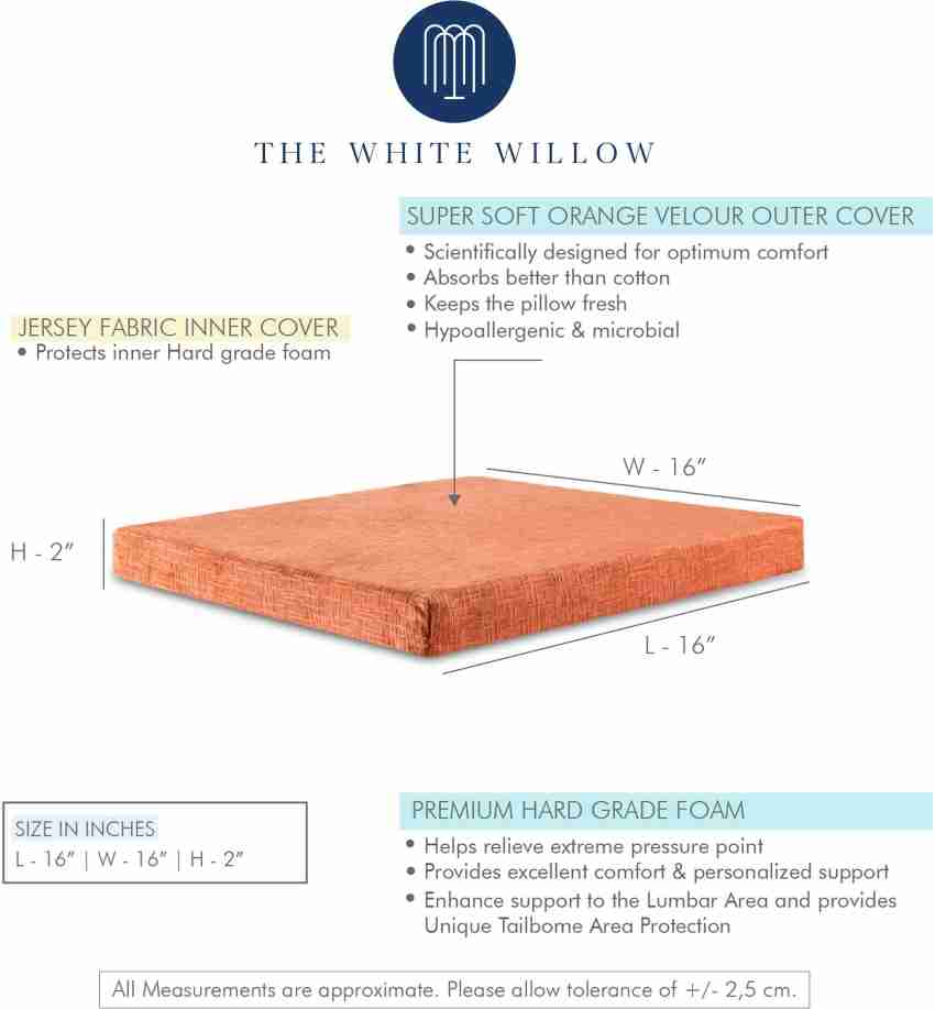 Highly Recommended Square Seat Cushion & Chair Pillow in Memory Foam- The  White Willow