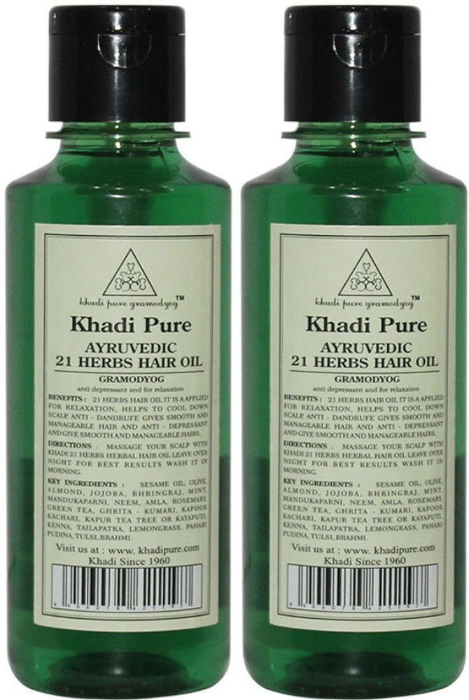 KHADI Pure Herbal Ayurvedic 21 Herbs Hair Oil - Price in India, Buy KHADI  Pure Herbal Ayurvedic 21 Herbs Hair Oil Online In India, Reviews, Ratings &  Features 