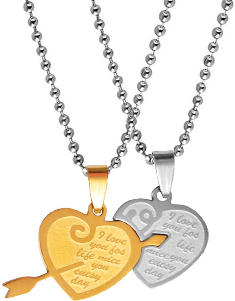 Romantic 2pcs/set Lock Key Necklace Paired Lovers Necklace Cute