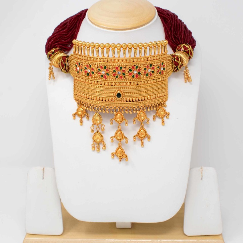 Meira Kundan and Rose Gold Tone Necklace Set