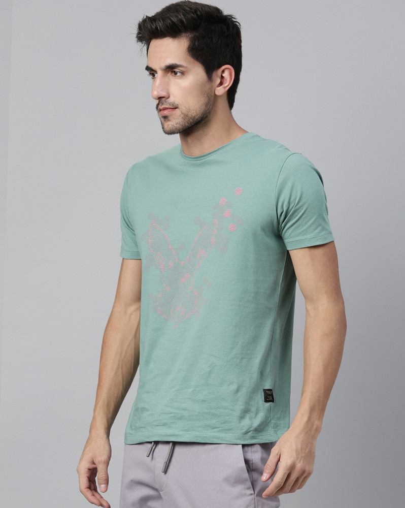 RARE RABBIT Printed Men Round Neck 