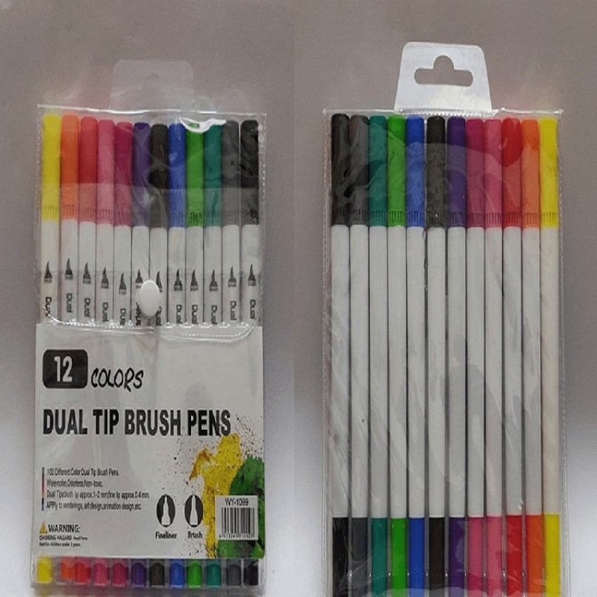 BRIZEM Dual Tip brush Pens, Dual Art Marker Pen For