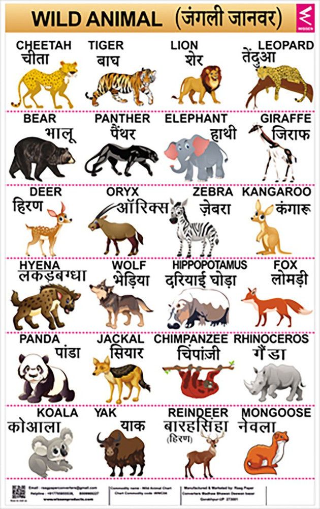 CHARTS WILD ANIMALS, NA