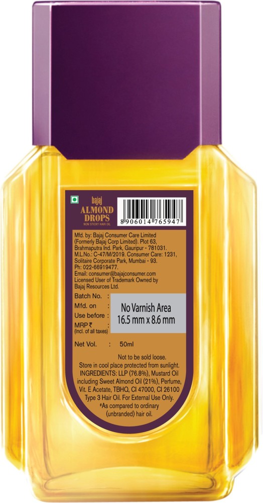 Bajaj Almond Drops Hair Oil  6X Vitamin E Nourishment  NonSticky Hair Oil  For Hair Fall Control  285ml  Amazonin Health  Personal Care