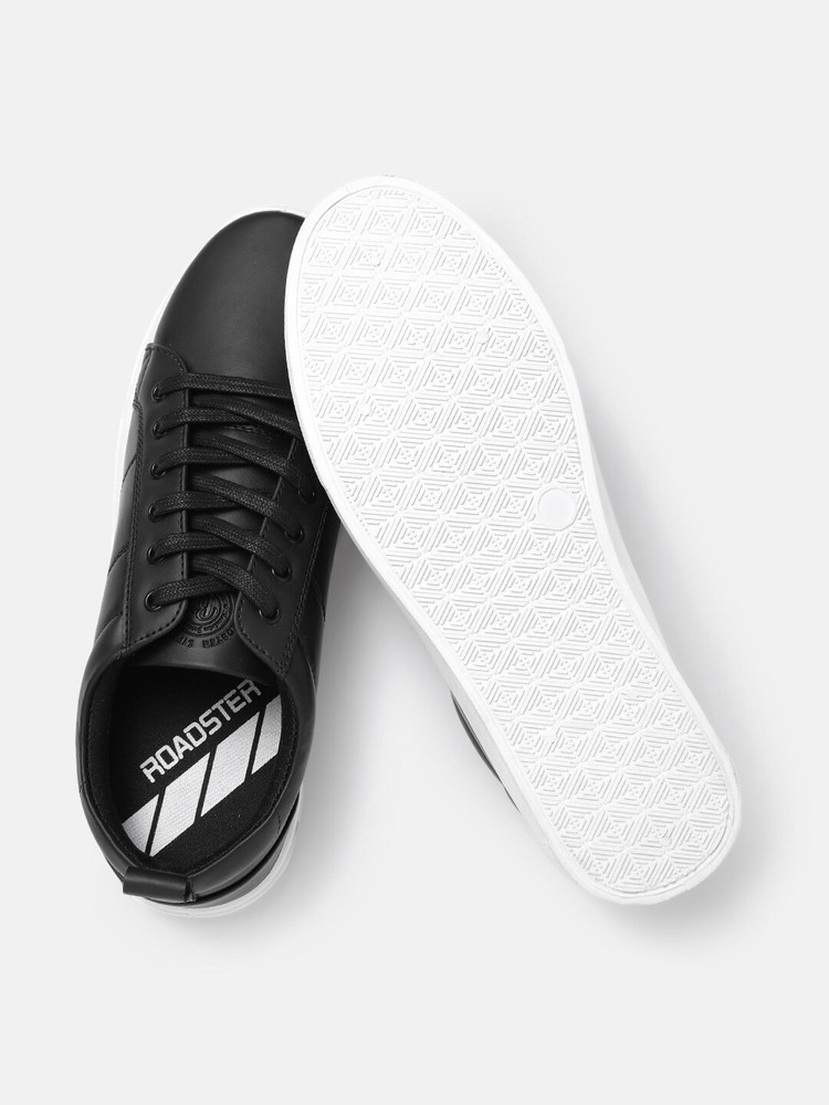 Buy Roadster Men Black Solid Sneakers 