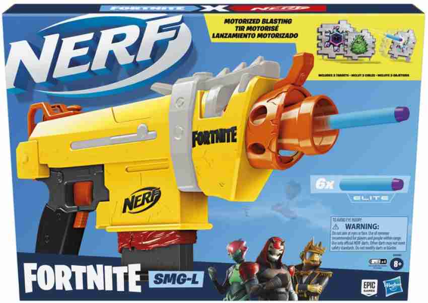 Pistola NERF Fortnite Smg com 6 Cargas