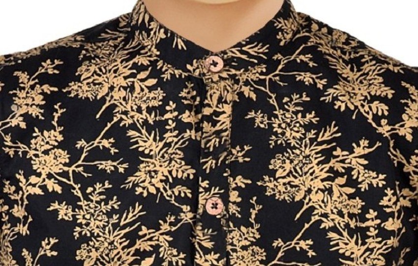 MOHINI CREATION Boys Printed Casual Gold, Black Shirt - Buy MOHINI CREATION  Boys Printed Casual Gold, Black Shirt Online at Best Prices in India