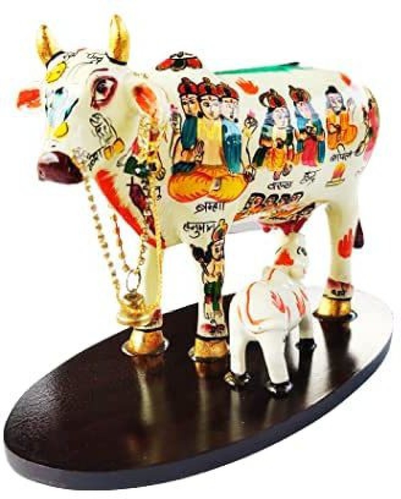 GORANSHI HANDICRAFTS Kamdhenu Cow With Calf statue for home and ...