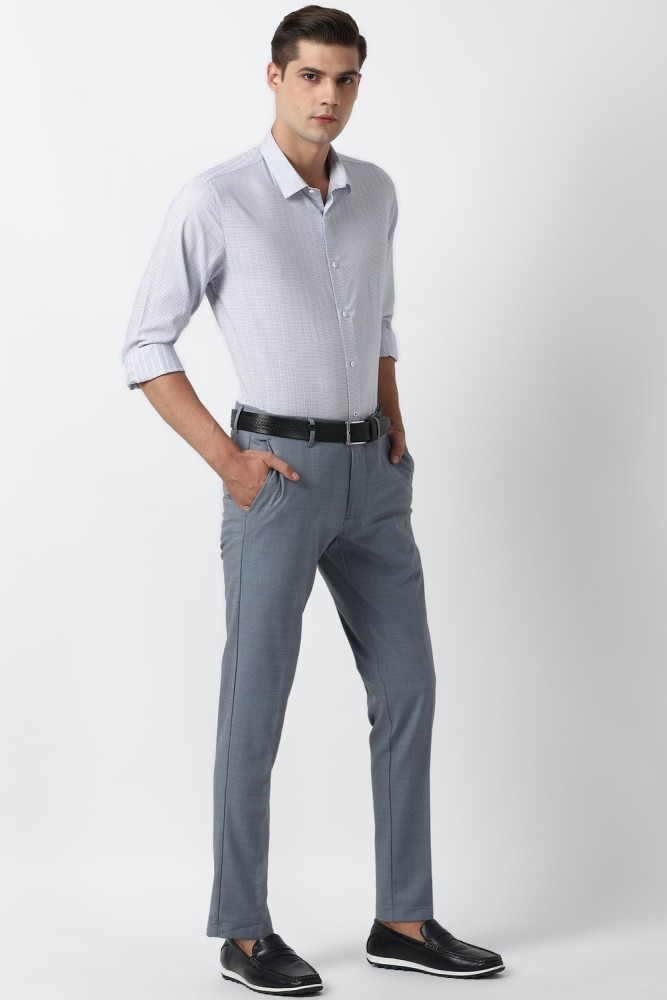 Buy Louis Philippe Navy Regular Fit Pleated Trousers for Mens Online   Tata CLiQ