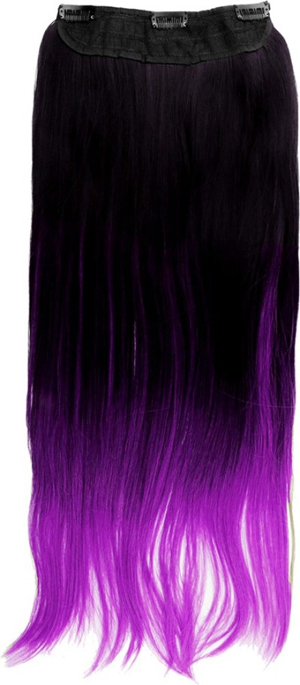 18 Dip Dye Remy Weave Hair Extensions Jet BlackPurple
