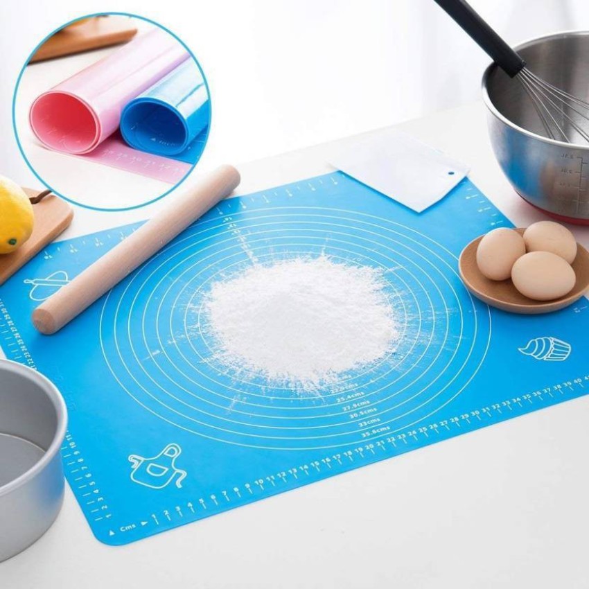 Buy Kitchen Silicone Baking Mat Rolling Stretchable Atta Kneading Chapati  Roti Mat 48x38cm Online