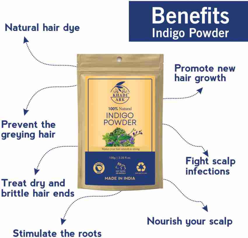 Khadi Ark Herbal Indigo Powder For Hair Color , Blue - Price in India, Buy  Khadi Ark Herbal Indigo Powder For Hair Color , Blue Online In India,  Reviews, Ratings & Features 