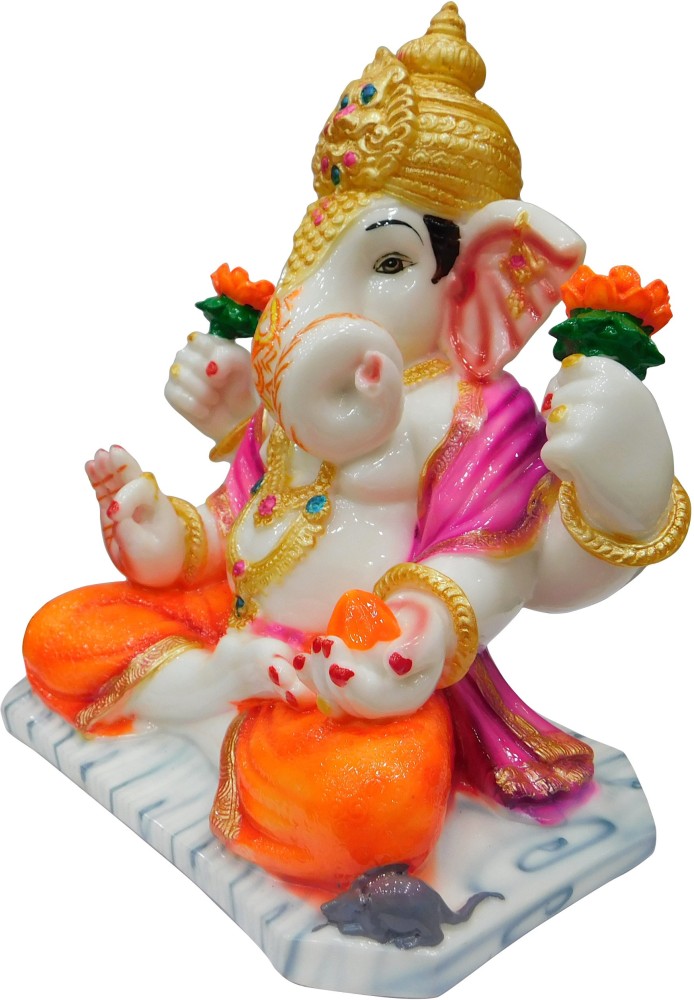 Buy Marble Dagdusheth Ganpati Murti White Marble Ganpati