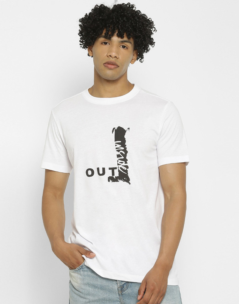 FOREVER 21 Graphic Print Men Round Neck 