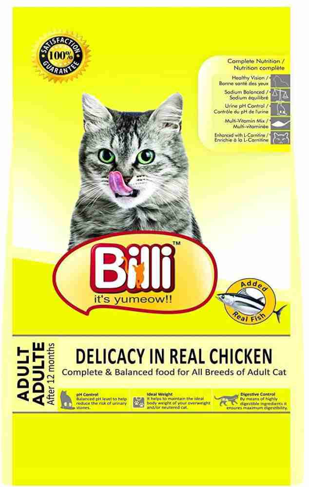 Billi 06-5261 Adult Real Chiken Cat Food 500gm Pouch Chicken  kg Dry  Adult Cat Food Price in India - Buy Billi 06-5261 Adult Real Chiken Cat  Food 500gm Pouch Chicken 