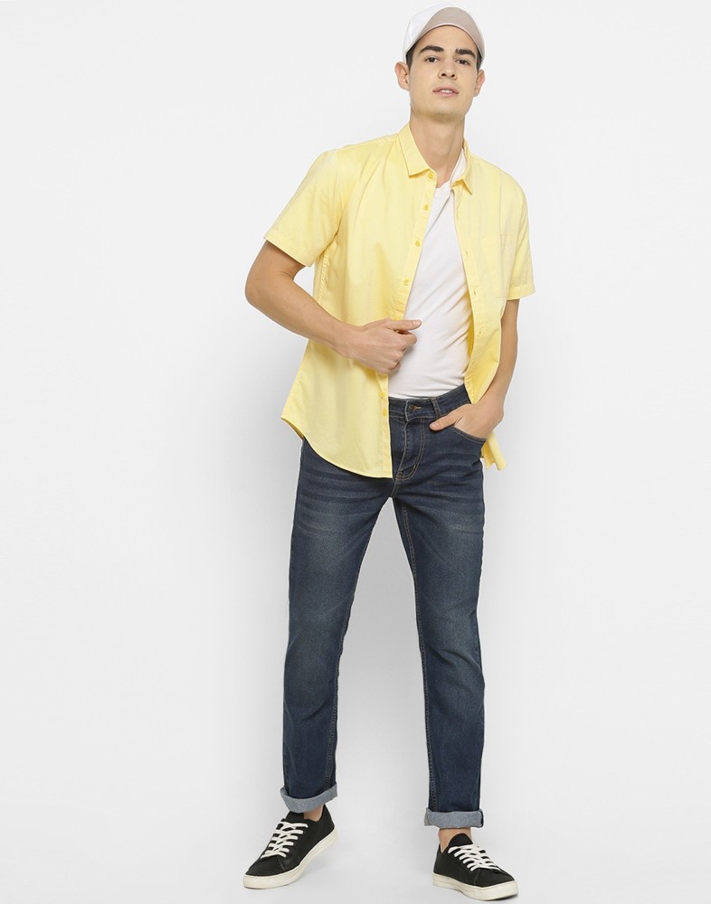 FOREVER 21 Men Solid Casual Yellow Shirt - Buy FOREVER 21 Men Solid Casual Yellow  Shirt Online at Best Prices in India