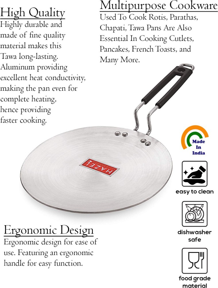 Buy HAZEL Aluminium Tawa - Induction Base, 4 mm, With Handle