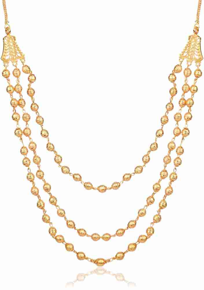 Darshini Designs Gold Plated Three Layer Necklace Jewelry For Women Gold-Plated  Plated Alloy Layered Price In India - Buy Darshini Designs Gold Plated Three  Layer Necklace Jewelry For Women Gold-Plated Plated Alloy